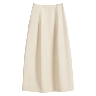 YINER音儿2026春季新款通勤时尚高腰花苞型柔软环保PU皮半身裙