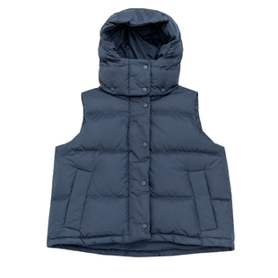 KNgs 冬季学院风小个子泡芙90白鸭绒可脱卸帽子短款马甲羽绒服女