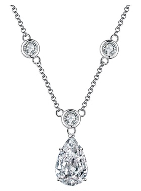 高火彩D色5A级高碳钻s925项链