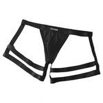 GTOPX MAN男士低腰绑带丁字内裤镂空性感U凸薄款黑白色青年短裤头