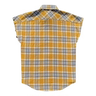 明亮叔出品高街4th黄格子坎肩衬衫纯棉定制定染面料细节天花板