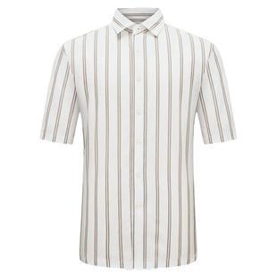 【全棉】LAMPO/蓝豹夏季常规领衬衫男士休闲薄款短袖纯棉衬衣