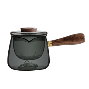 叁旬 远山玻璃侧把壶茶水分离家用过滤单壶防烫茶具耐高温泡茶壶