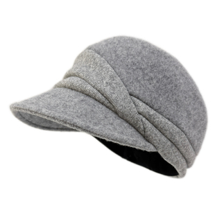 日系全羊毛呢保暖时尚报童帽八角帽女秋冬显脸小百搭灰色鸭舌帽子