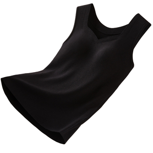 糖粒大码加绒保暖背心女羊绒蚕丝胖mm大胸带胸垫一体免穿文胸内衣