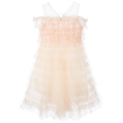 缎面女童连衣裙公主裙礼服赫本风