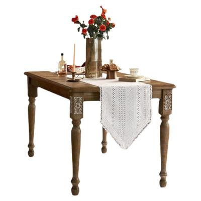 蕾丝桌旗双层美式轻奢北欧简约