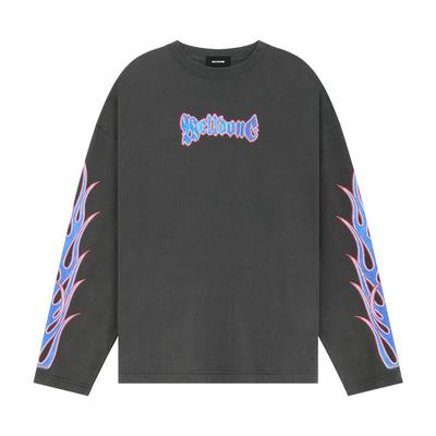 WE11DONE男女同款字母火花logo长袖T恤个性宽松潮酷街头感朋克风