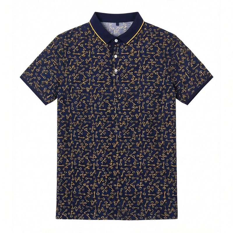 【清仓】竹山蓝天竹纤维夏季男士透气修身短袖T恤商务男装翻领薄