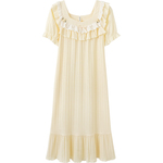 马克公主睡裙夏季女款柔软纯棉甜美公主风法式连衣裙大码长款睡衣