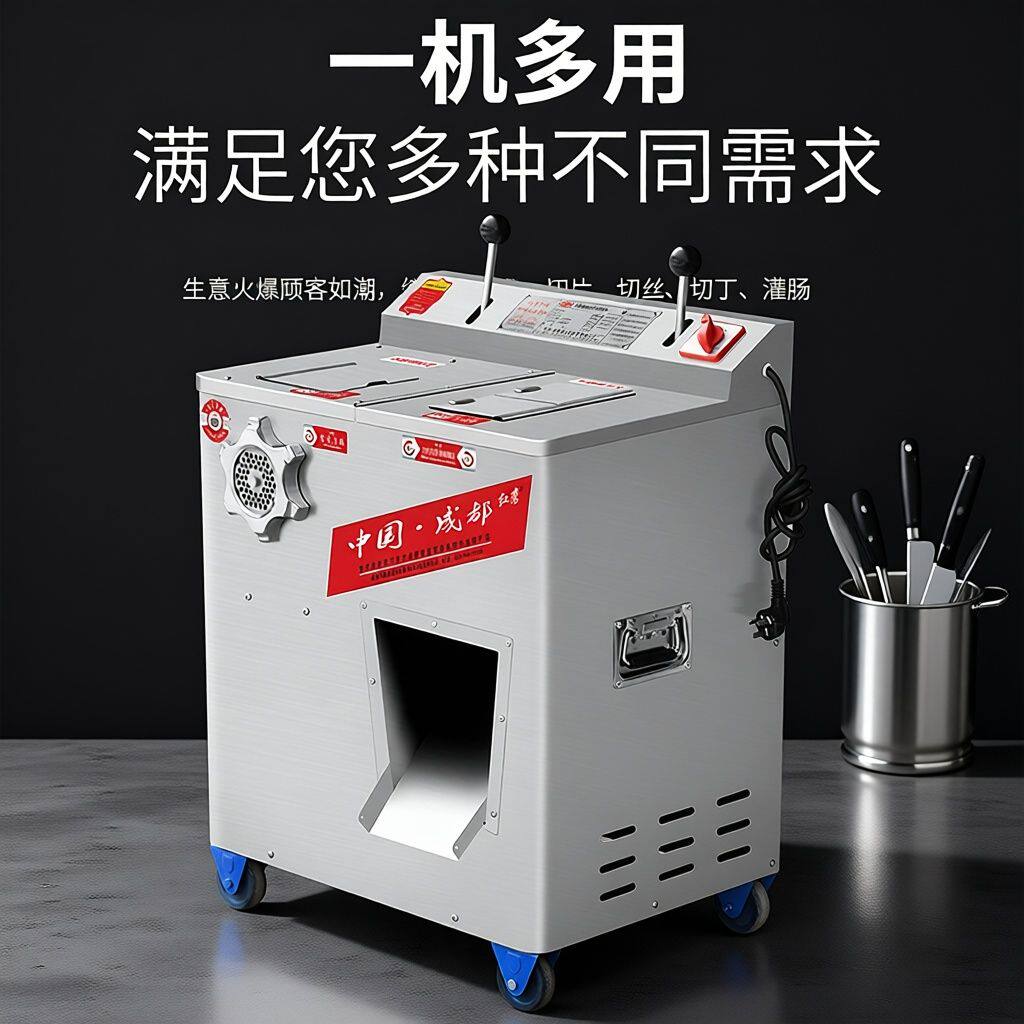 绞肉机商用大功率多功能电动不锈钢切肉机切片切丝灌香肠绞馅厂家
