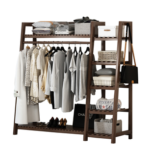 实木衣架卧室落地挂衣架简易置物衣架房间挂衣服架子家用衣帽架