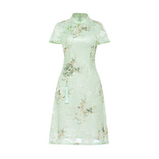 苏州丝麻碎花改良旗袍新款2025上海滩日常绣花复古年轻款少女旗袍