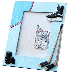 冰球创意立体工艺生日礼物球队纪念品比赛礼品软装饰照片相框摆件