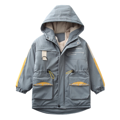 童装男童秋冬外套2025新款中大童冬款棉袄加绒加厚中长款夹棉风衣