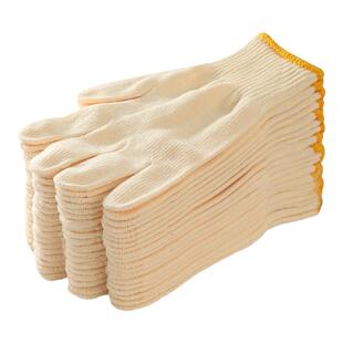 手套劳保耐磨工地干活黄棉加厚男劳动工作尼龙防护白棉纱棉线修车