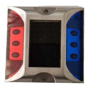 太阳能道钉铸铝LED警示灯夜间爆闪常亮道路突起路标双面反光道钉