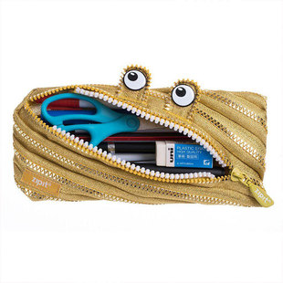 蛇年纳福吉祥物金蟒守护者笔袋ZIPIT怪兽拉链文具袋中小学生礼物M