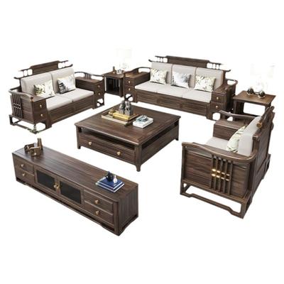 别墅沙发红木家具乌金木新中式