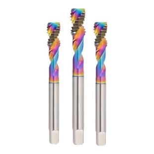 DLC七彩涂层螺旋铝用丝锥M/34568/10/12锌铝合金专用高效排屑盲孔