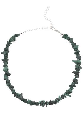 欧美大气短款绿色不规则碎石项链