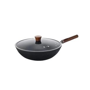 无涂层铁锅不粘锅家用张小泉老式炒锅平底燃气灶电磁炉通用炒菜锅