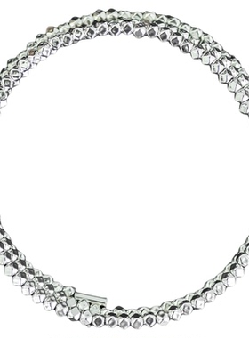 足银99三圈几何珠超闪手链