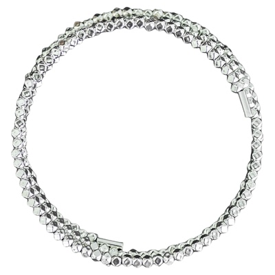 足银99三圈几何珠超闪手链