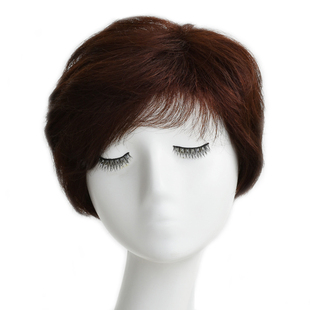 全真发假发女短卷发妈妈头套女士中老年纹理真发化疗光头蓬松自然