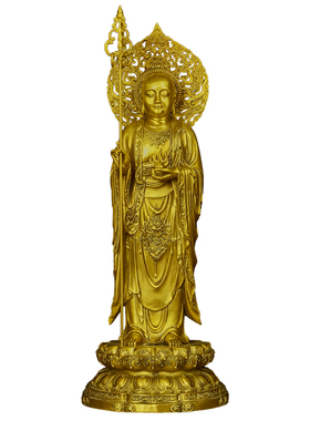 黄铜地藏王菩萨站像摆件