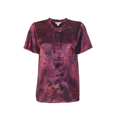 诺菲妮直筒时尚短袖桑蚕丝T恤