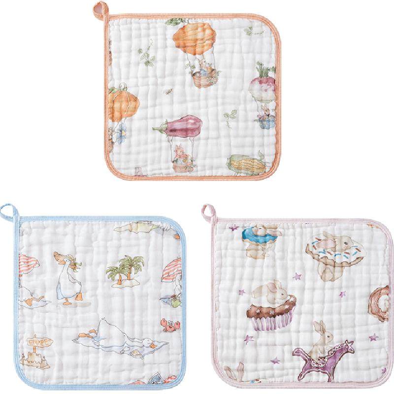 嫚熙婴儿小方巾儿童毛巾纯棉纱布口水巾宝宝洗脸巾新生超软方巾