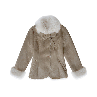 米米子微胖大码胖mm“绒绒私语”休闲环保皮毛一体长袖毛毛外套冬