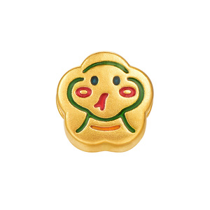 明牌珠宝黄金蛇宝花串珠t硬金蛇年生肖吉祥物足金转运珠AFP0990