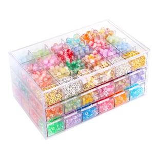 儿童串珠手工diy材料串珠子玩具礼盒手链手串女孩子生日礼物散珠