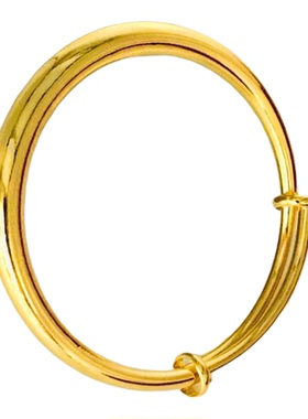 越南光面沙金手镯黄金色