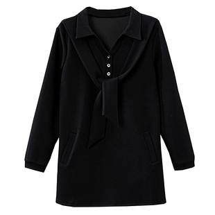 妈妈衫2026春秋中长款上衣女遮屁股洋气卫衣女冬季加绒加厚高级感