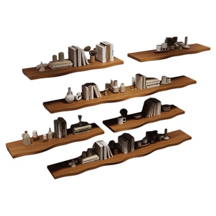 墙上置物架墙壁创意一字隔板实木厨房壁挂木板分层板挂墙书架定制