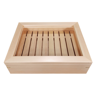 日式木制带盖三纹鱼刺身盒饭前用木盒牛肉盘盒日本料理餐具桧木盒