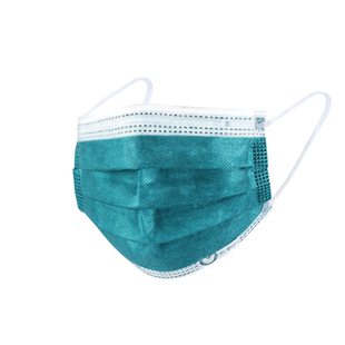 福泽龙普元一次性医用外科口罩绿色4层M码30片独立装/盒灭菌口罩