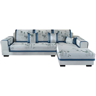 【戴纳家纺】轻奢风冰丝沙发垫夏季防滑沙发套罩简约坐垫贵妃定制