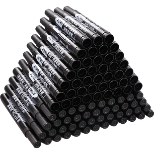 油性记号笔防水防油速干不掉色粗油墨水黑可加墨快递专用大头笔黑色计号笔可以加墨水工地马克几号油笔不褪色