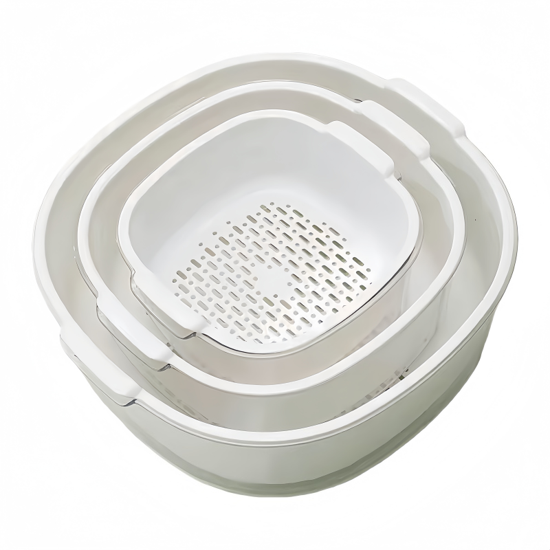 双层沥水篮厨房洗菜盆用品客厅用水果果盘篮子淘菜盆茶几家用收纳