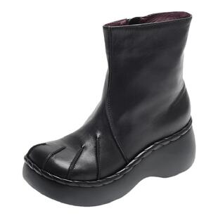 一席之地妈妈靴子女冬中筒靴加绒新款中老年人棉鞋保暖中年人短靴