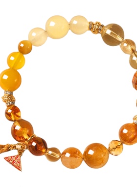 天然黄水晶保真手串黄水晶