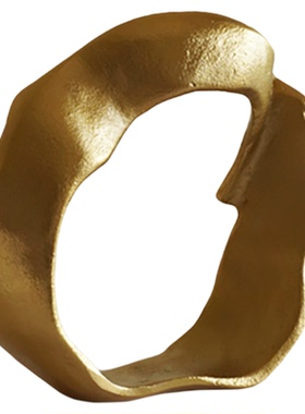 梵其印度进口铝制金色环形摆件