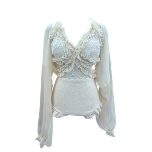 【梦幻花丛】女2025爆款高级感长袖连体遮肚显瘦两件套温泉游泳衣