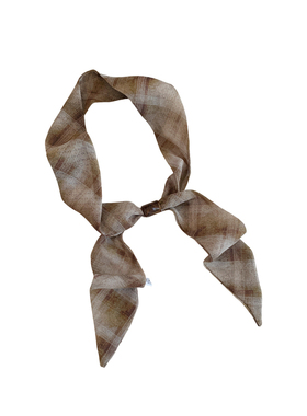 复古豹纹可抽拉系脖丝巾项链