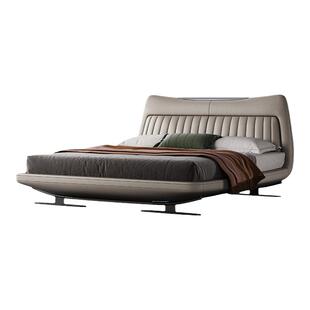 诚骏意式床现代轻奢高级感设计师2024新款双人婚床头层牛皮真皮床