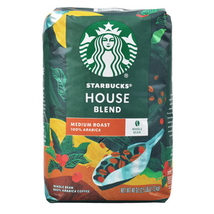 美国Starbucks招牌星巴克黑咖啡豆House中度深度重度烘焙1.13kg